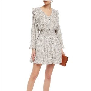 MAJE Roseau shirred floral-print dress